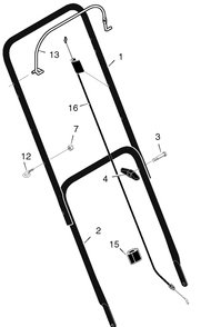 Handle Assembly Diagram and Parts List for 225112X24B 2005 Briggs and Stratton Lawn Mower